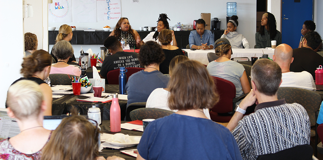 Photo of youth panelists presenting at the 2019 Summer Education Workshop