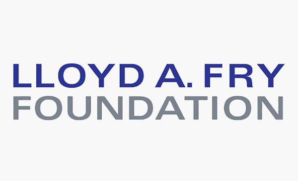 Logo with Lloyd A. Fry in blue and Foundation in Grey text